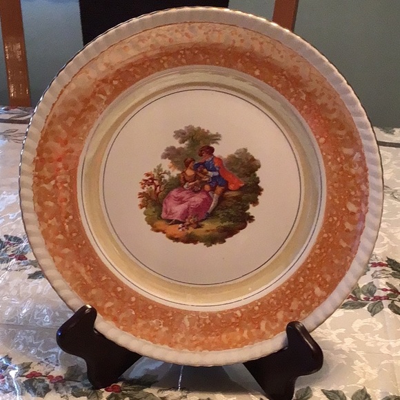 DECORATIVE PLATE WITH GOLD TRIM MADE IN GREECE VINTAGE - Picture 3 of 4